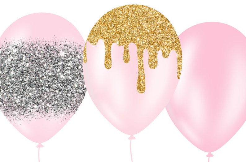 Download Instant Download Commercial Use Blush Pink And Navy Blue Balloons Clipart Glitter Sparkle Confetti Glitter Balloon Png Digital Overlays Clip Art Art Collectibles Kromasol Com