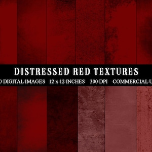 Distressed Red Textures Digital Paper, Grunge Gritty Paper Backgrounds, Textured Digital Paper Instant Download