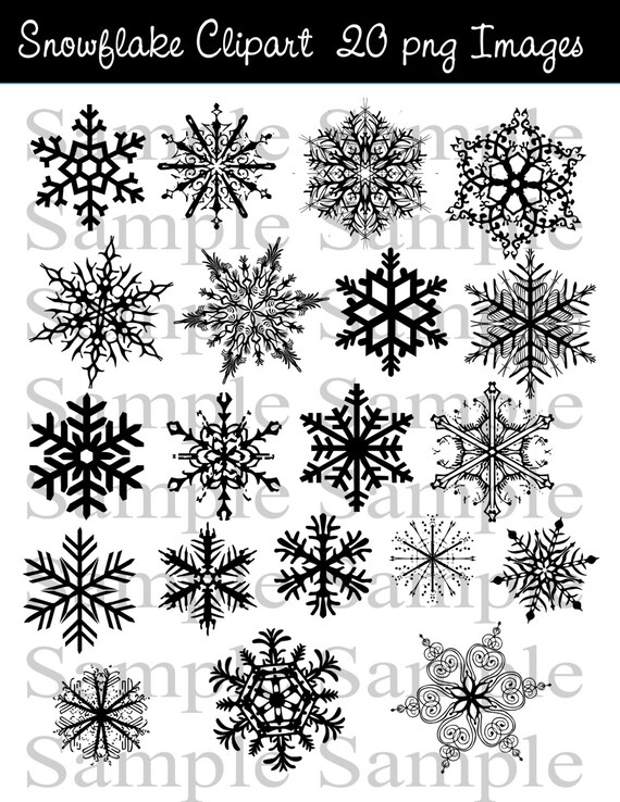 Winter Schneeflocke Instant Download Clipart Set Winter Etsy