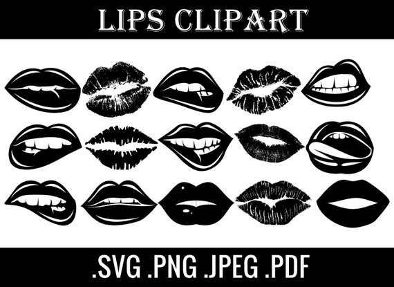 Download Lips Clipart Lips Svg Clip Art Lips Cut File Lips Etsy