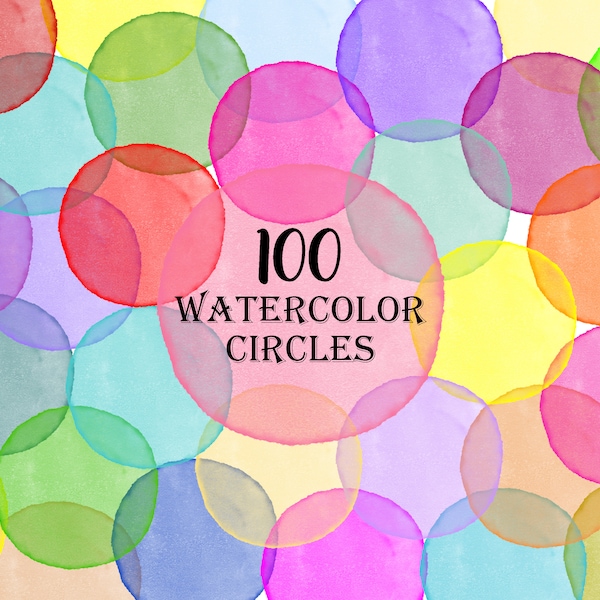 Watercolor Circles Clipart Hand Painted Watercolor Circles Clip Art PNG Clipart, Watercolor Clipart Dots, Watercolor Design Elements