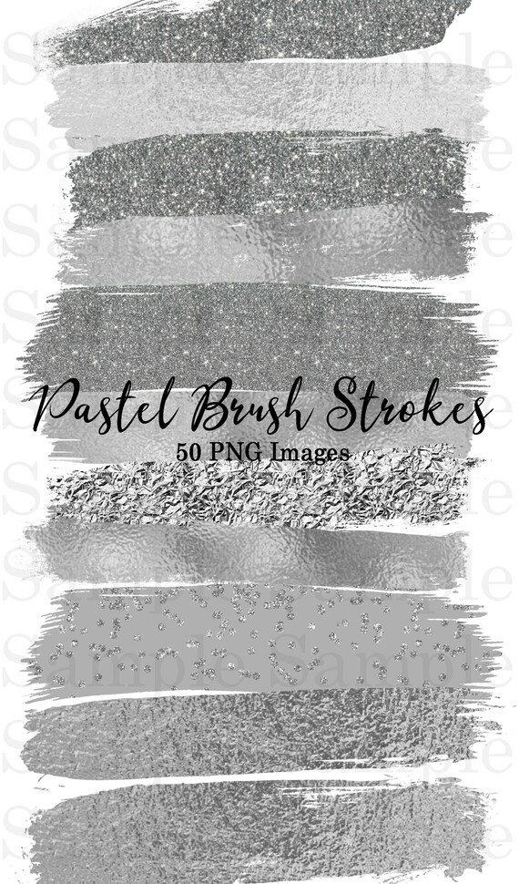 Pastel Brush Strokes Clip Art #41 Graphic Elements Hand Painted Colors 107 PNG Images Glitter and Foil Graphic Design Clipart