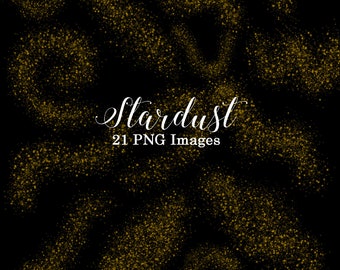 Gold Stardust Clipart, Gold Stars Clip Art, Lights Clipart, Instant Download, Personal and Commercial Use 21 PNG IMAGES