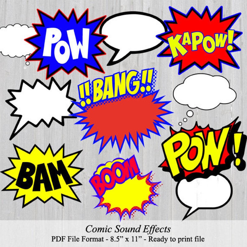DIY Comic Sound Effects Printable INSTANT DOWNLOAD Photo Etsy DIY Comic Sound Effects Printable INSTANT DOWNLOAD Photo Etsy