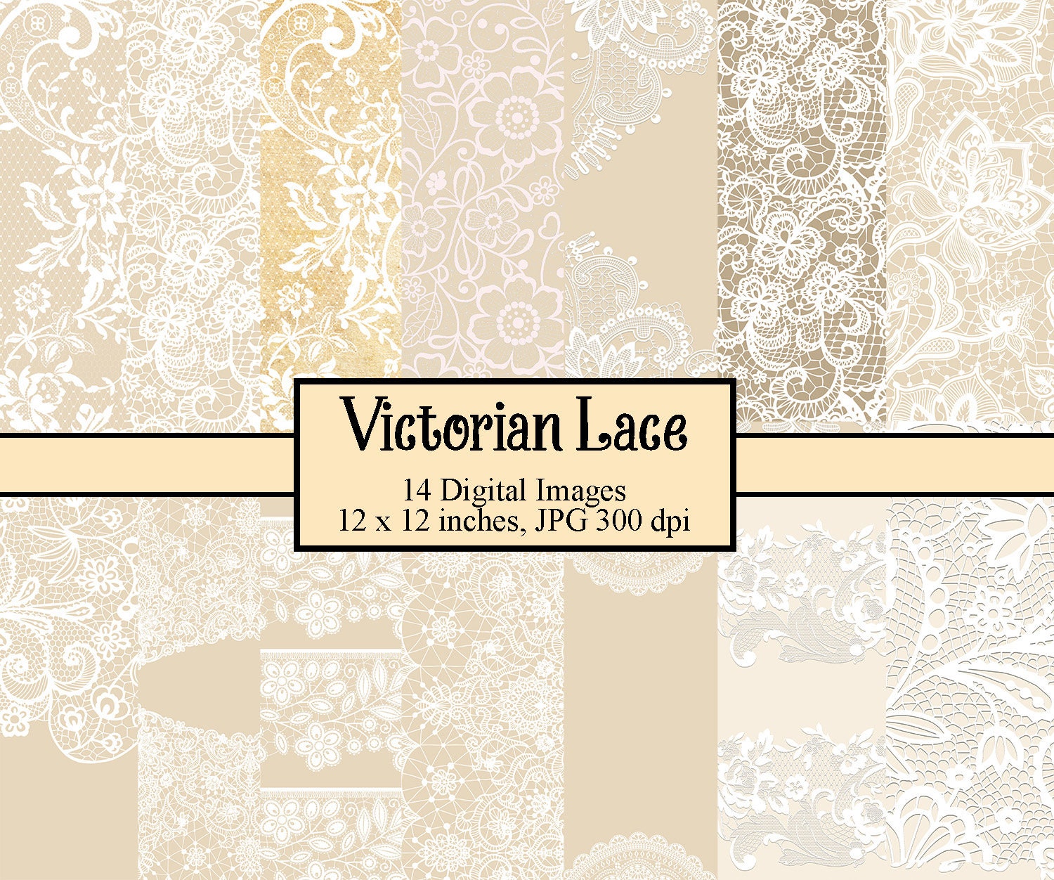 Vintage Lace Digital Paper Antique Lace Textures Scrapbook Etsy UK