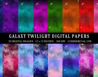 Galaxy Digital Paper Scrapbooking Paper For Personal and Small Commercial Use Pattern Background