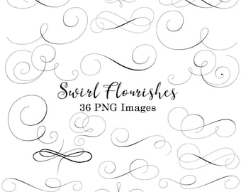 Swirl Flourishes #1 Wedding Clipart INSTANT DOWNLOAD Swirl Clip Art Wedding Digital Clip Art Flourish Clip Art Calligraphy Clip Art
