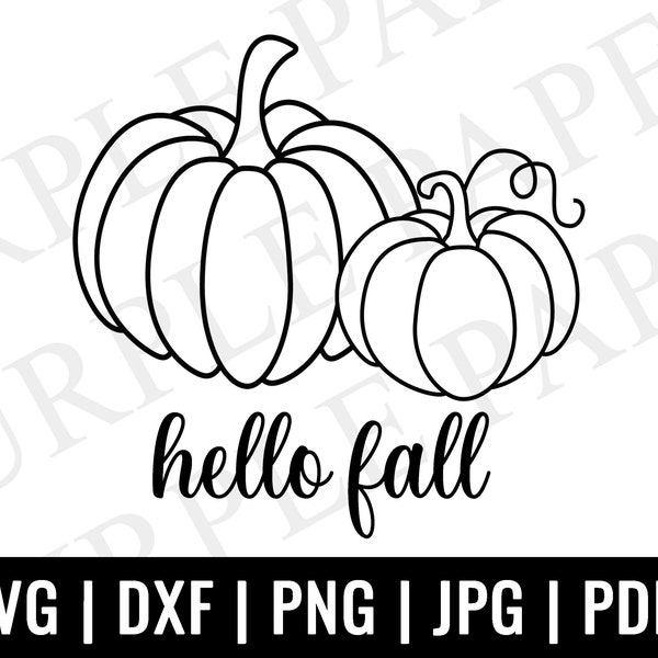 Hello Fall Pumpkin SVG, Little Pumpkin, Pumpkin Stencil Svg, Fall Sign svg, Fall SVG, Autumn Svg, Cricut Cut File, Silhouette, PNG,