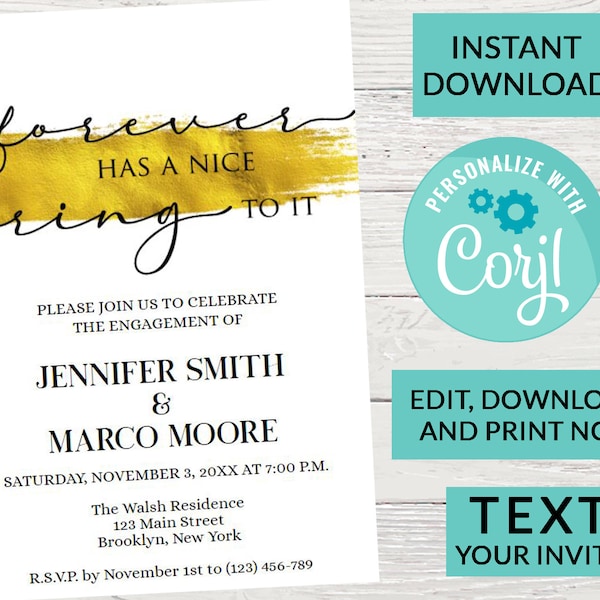 Forever Has a Nice Ring to It Engagement Sign Etsy