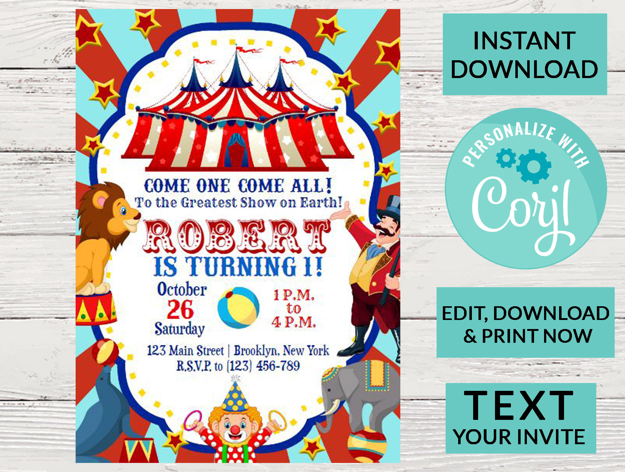 Carnival Ticket Birthday Invitation Circus Party Circus Etsy