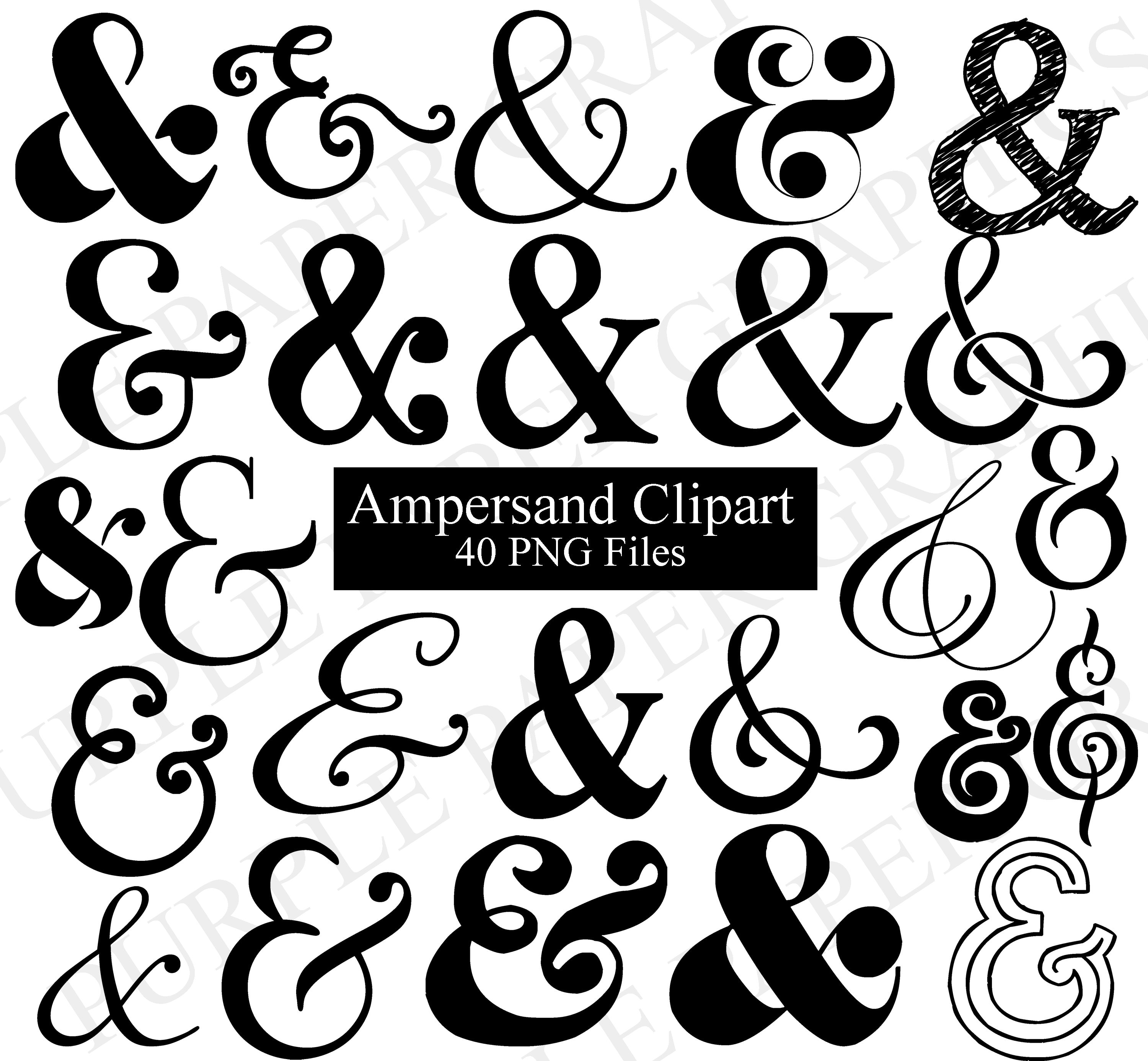Ampersand Black And White Silhouette Clipart Wedding Etsy Singapore