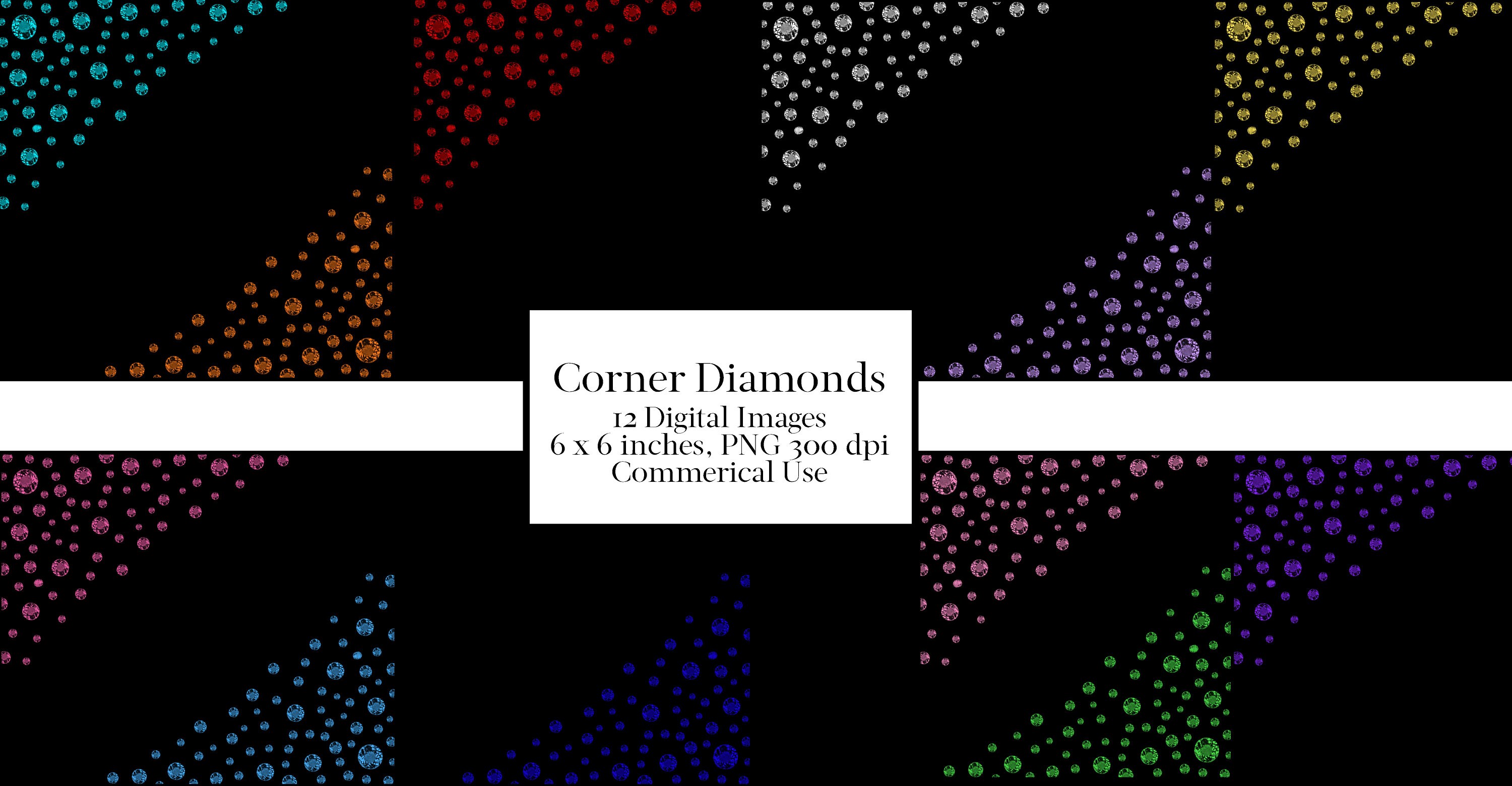 Corner Diamonds Diamond Overlays Diamond Clipart Clip Art Etsy UK