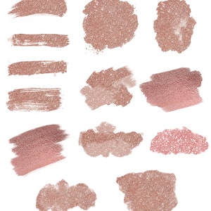 Rose Gold Foil and Glitter Brush Strokes Clip Art #21 Hand Painted ...