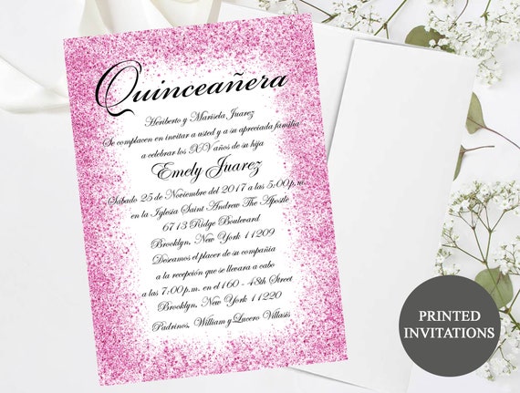 Spanish Quinceanera Hot Pink Confetti Glitter Lights Sparkle Etsy