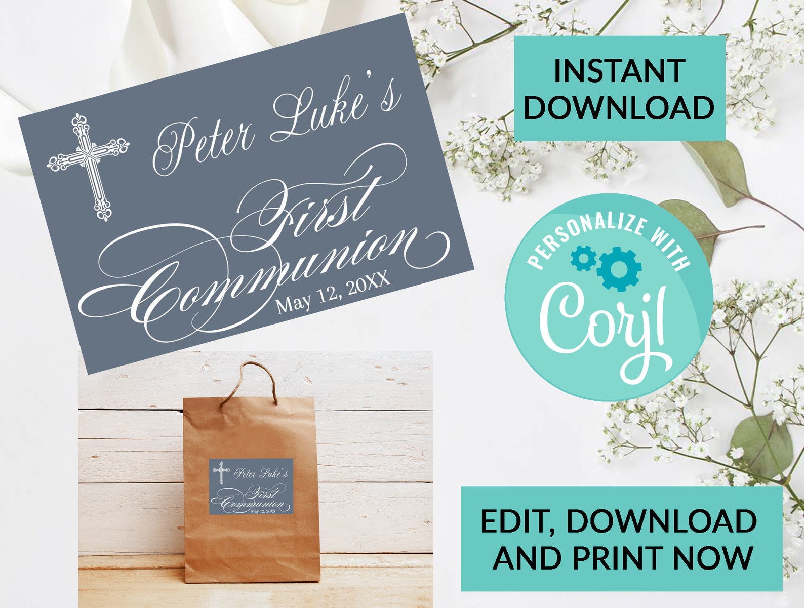 Printable First Holy Communion Favor Sticker Label 1 Etsy
