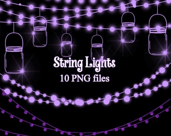 String Lights Clipart Fairy Lights Clipart Party Lights - Etsy
