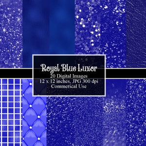 Royal Blue Luxor Digital Paper, Glitter, Foil, Sequin, Digital INSTANT DOWNLOAD, Personal and Commercial Use, Scrapbooking, Digital Graphics