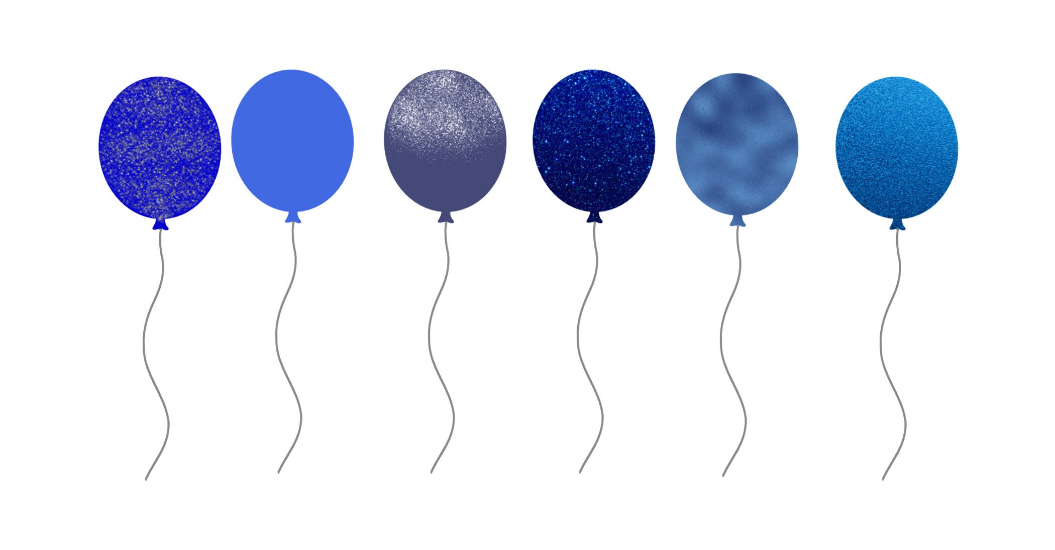 Blue Balloons Clipart 3 Glitter Balloons Clip Art Foil - Etsy