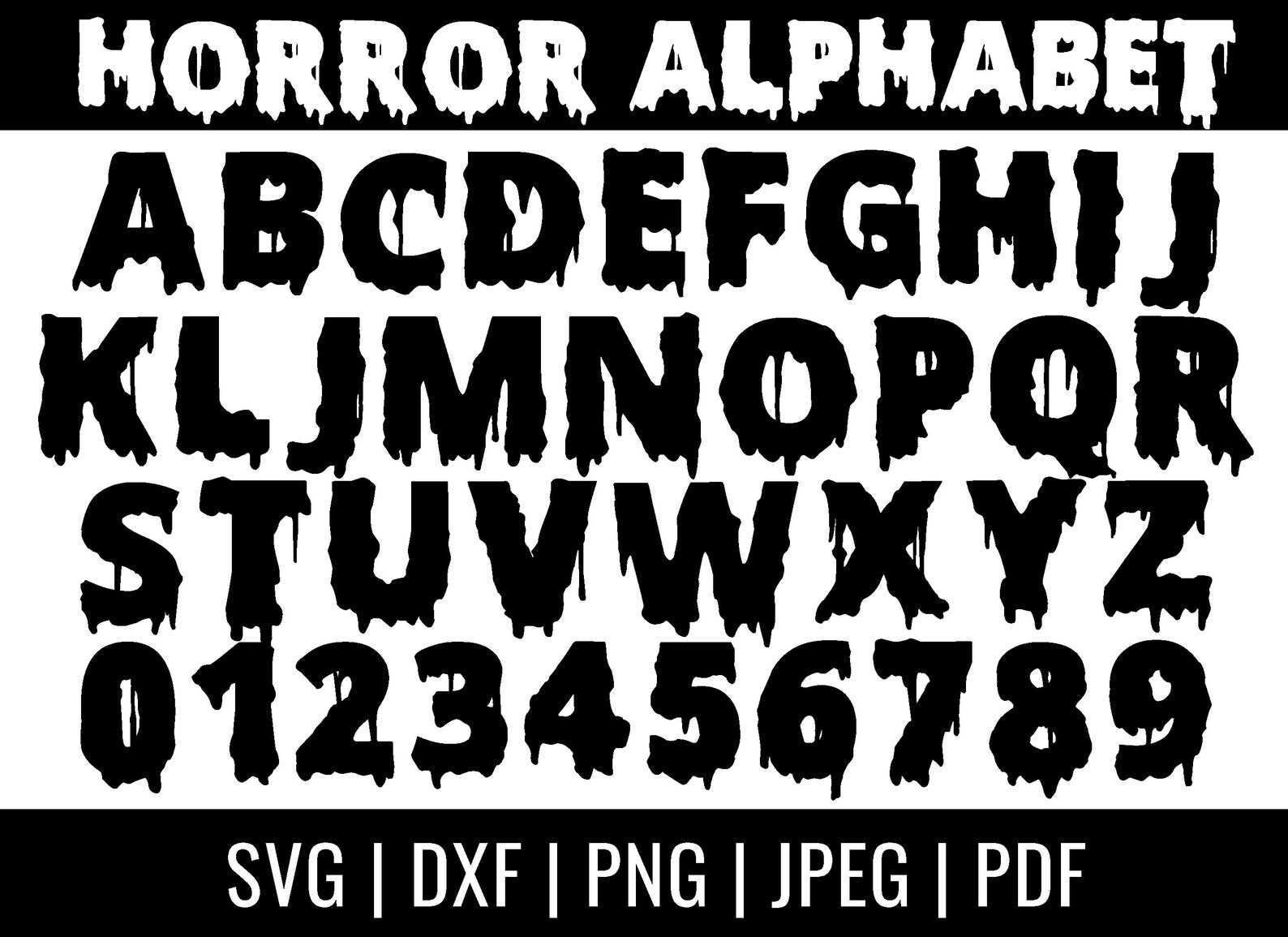 Horror Font Svg Scary Halloween Font Clipart Font Cricut Etsy