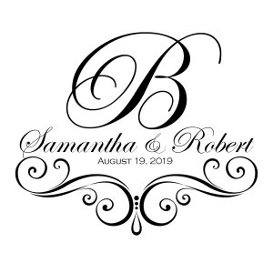 Elegant Script Wedding Monogram #129, Wedding Logo, Custom Wedding ...