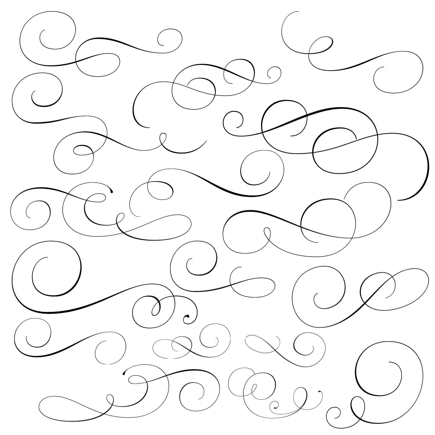 Swirl Flourishes 1 Wedding Clipart INSTANT DOWNLOAD Swirl - Etsy