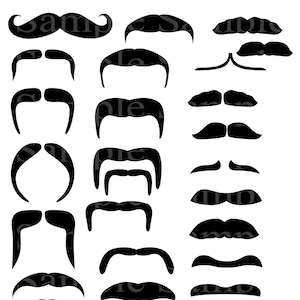 Mustaches Clip Art Set INSTANT DOWNLOAD Digital Elements for Cards and Paper Products Mustache Clipart Personal and Commercail Use