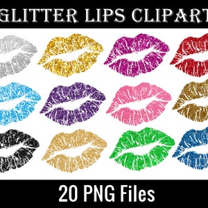 Glitter Lips Clipart, Lips PNG Clip Art, Lips Silhouette, Lips Silhouette, Lipstick Stain, Lips Mark Clip Art, Sparkle Shimmer Shine