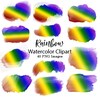 Rainbow Watercolor Clipart #15, Watercolor Brush Clip Art, Splashes ...