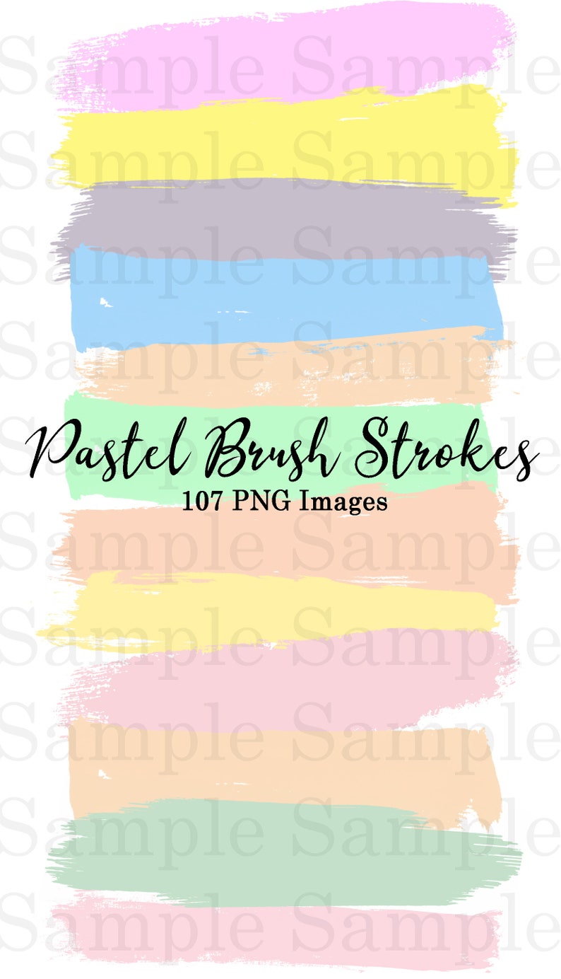 Pastel Brush Strokes Clip Art #41 Graphic Elements Hand Painted Colors 107 PNG Images Glitter and Foil Graphic Design Clipart