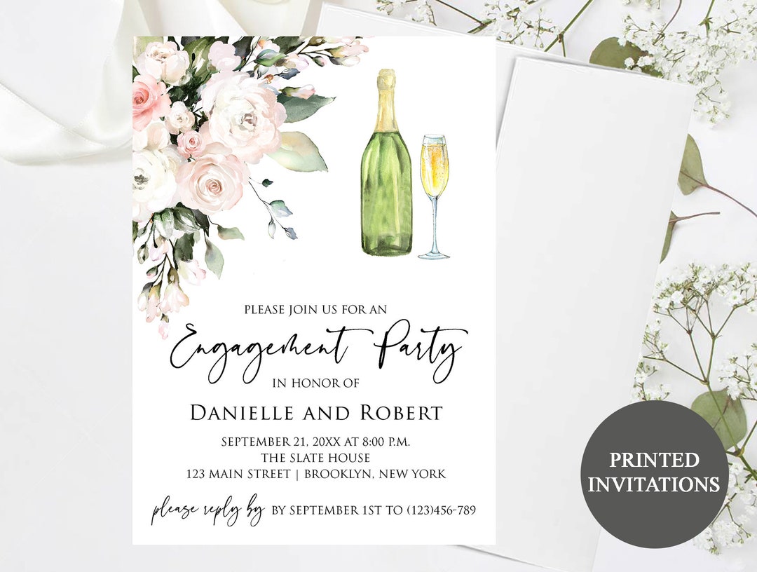 Engagement Party Invitation 19 Boho Blush Floral Printed - Etsy