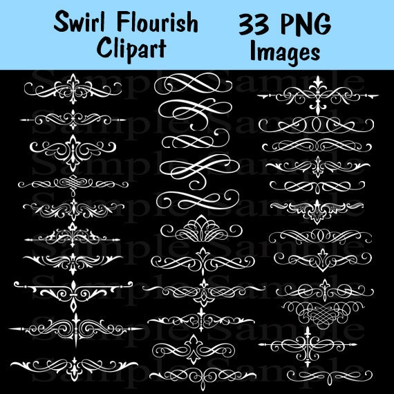 Swirls Wedding Clipart INSTANT DOWNLOAD Swirl Clip Art Wedding | Etsy
