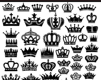 Princess and Tiara Clipart Clip Art INSTANT DOWNLOAD Crown