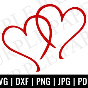 San Valentino SVG, Double Heart Outline Svg File, Love SVG, Digital Download, Cricut, Silhouette, Glowforge, svg,dxf,png,jpeg, file pdf