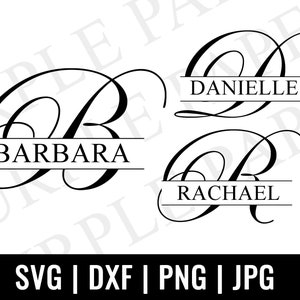 Split Monogram SVG,DXF,PNG,Jpeg, Split Script Monogram Frame Alphabet, Digital Download for Cricut, Silhouette, Glowforge