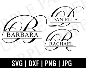 Split Monogram SVG,DXF,PNG,Jpeg, Split Script Monogram Frame Alphabet, Digital Download for Cricut, Silhouette, Glowforge