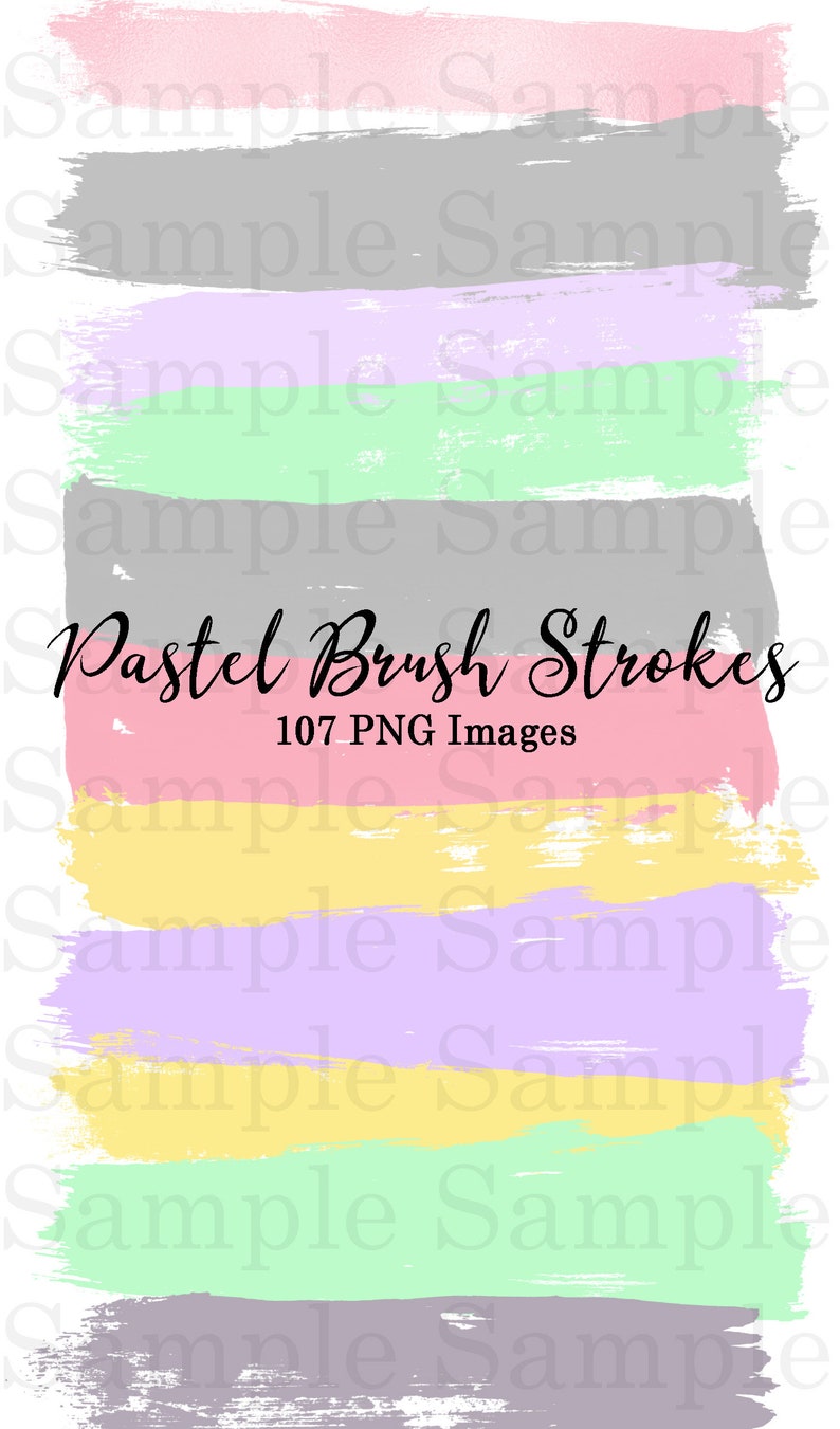 Pastel Brush Strokes Clip Art #41 Graphic Elements Hand Painted Colors 107 PNG Images Glitter and Foil Graphic Design Clipart