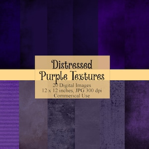 Distressed Purple Textures Digital Paper, Dark Grunge Textures, Gritty Backgrounds, Textured Royal Purple Digital Paper Instant Download