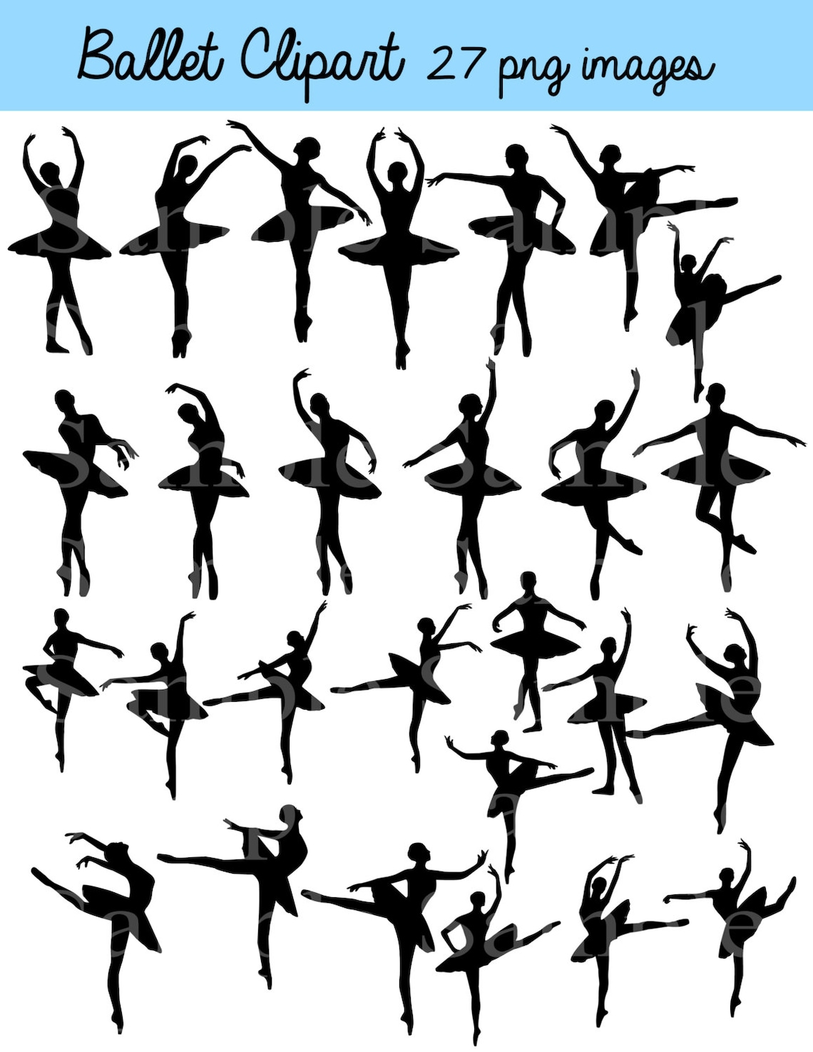 Ballet Silhouette Digital Clipart INSTANT DOWNLOAD - Etsy