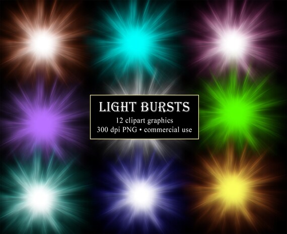 Light Bursts Clipart, PNG Digital Overlays, Sun Burst, Star Burst Clip Art,  Sparkling Ray of Light, Instant Download Commercial Use - Etsy