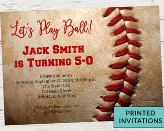 Baseball Birthday Invitation Party | Any Age, Surprise Birthday Invite, Modern, Trendy | Sports Birthday Party | Let's Play Ball #83