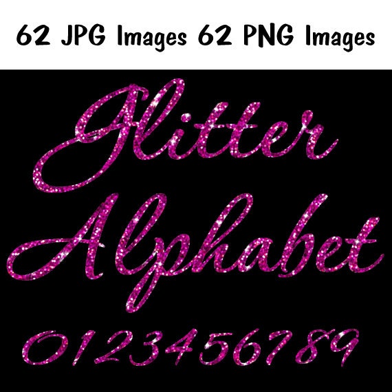 Pink Glitter Alphabet Pink Glitter Girl sparkle alphabet Clipart
