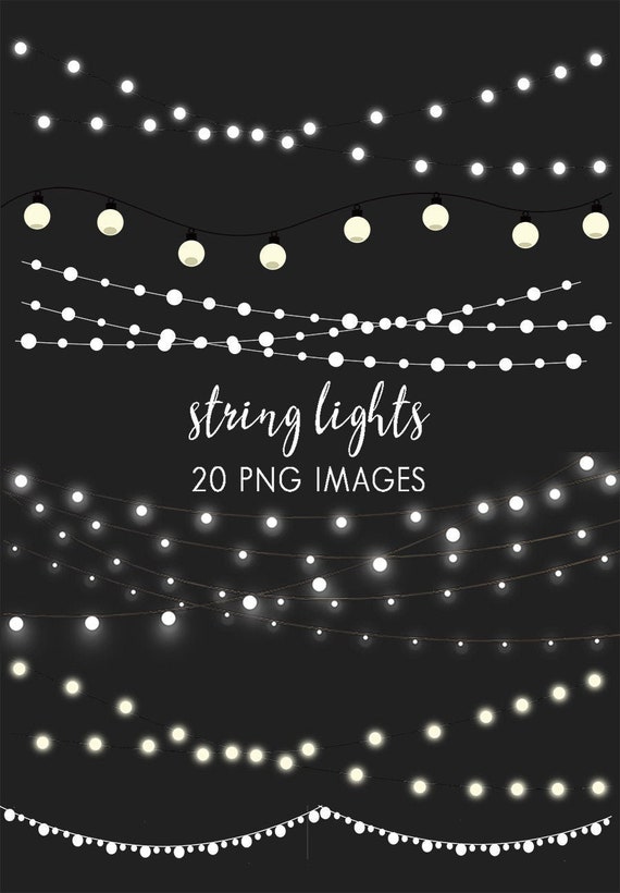 String Lights Clipart, Fairy Lights Clip Art, Party Lights Clipart, Rustic  Clipart, Graphic Design Clipart, Instant Download, 20 IMAGES