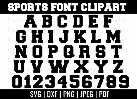 Sports Jersey Font Clipart Varsity Letters Numbers and - Etsy Finland