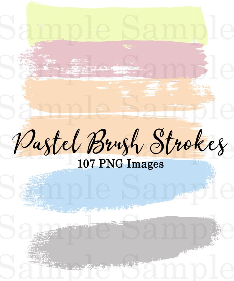 Pastel Brush Strokes Clip Art #41 Graphic Elements Hand Painted Colors 107 PNG Images Glitter and Foil Graphic Design Clipart