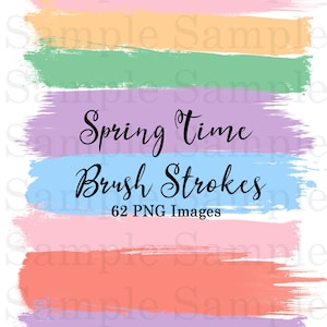Spring Pastel Brush Strokes Clip Art #44 | Hand Painted Colors, Graphic Design Clipart | Graphic Elements | Digital Brush Strokes
