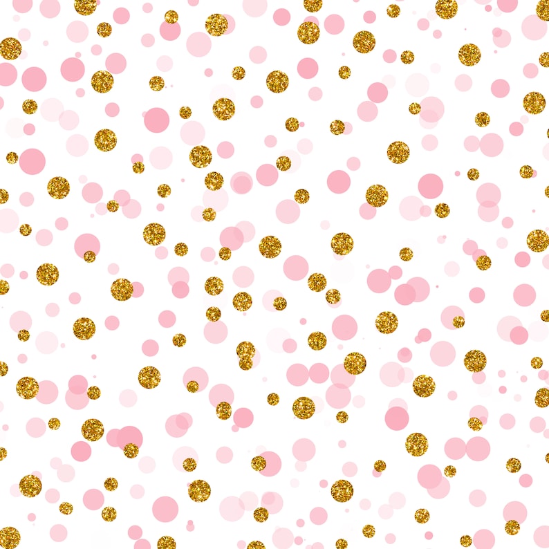 Pink and Gold Glitter Confetti Digital Paper Pink and Gold - Etsy