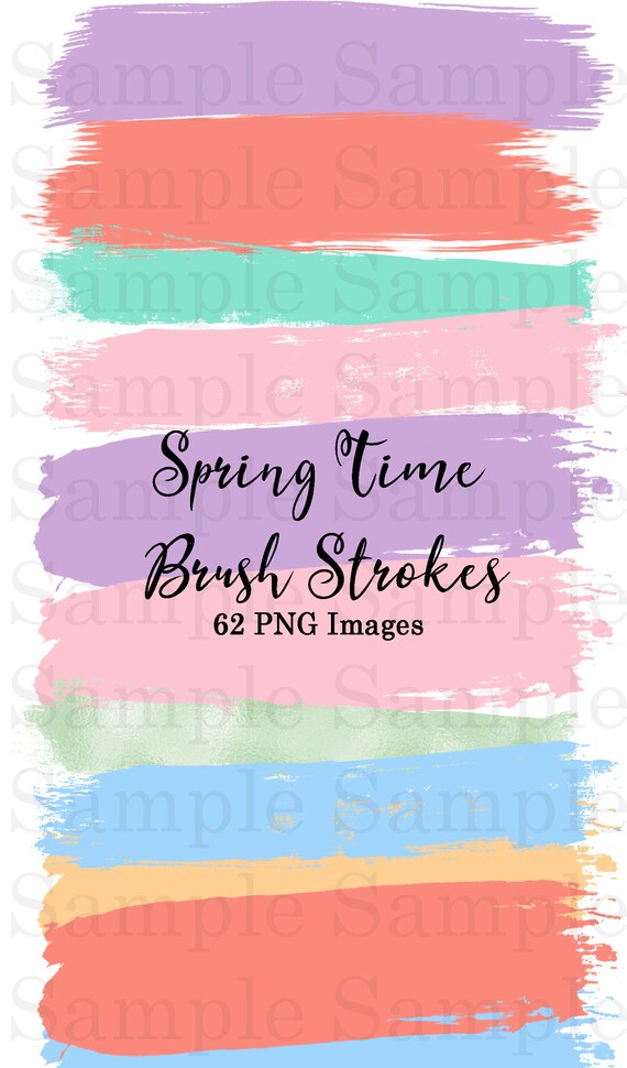 Pastel Brush Strokes Clip Art #41 Graphic Elements Hand Painted Colors 107 PNG Images Glitter and Foil Graphic Design Clipart