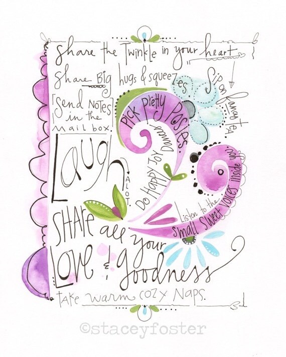 Teen art Tween art Girls room decor Uplifting word art