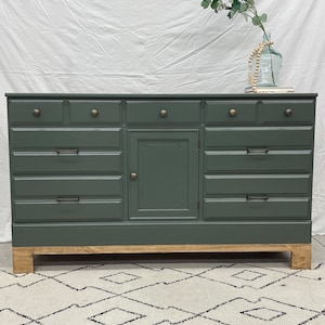 SOLD!!! DO NOT Purchase! Refinished Vintage Dresser with Custom Base
