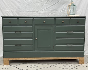 SOLD!!! DO NOT Purchase! Refinished Vintage Dresser with Custom Base
